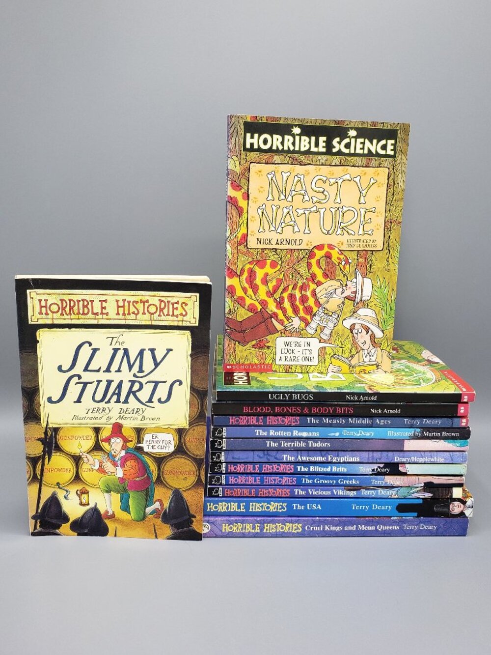 Lot of 13 Vintage PB Books Horrible Histories Terry Deary Science Nick Arnold